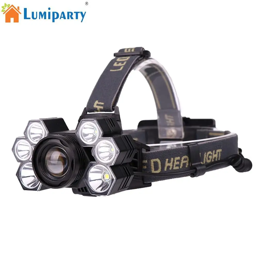 LumiParty 7 светодиодный 3XML-T6 + 4XPE яркие фары фокусировки Кемпинг лампы зарядка через