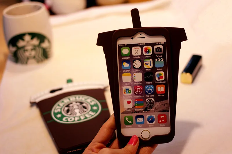 Горячие Продажи 3D Мультфильм Кремния Starbuck Чашка Кофе Крышки Случая для Apple iPhone 4 4s