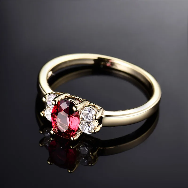 Женские кольца с кристаллами GULICX розовое красное золотистое кубический камень