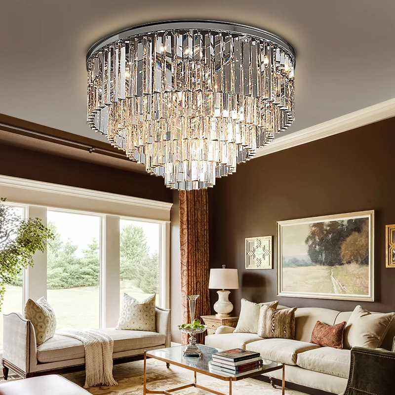 Современный Винтаж хрустальные люстры Флеш потолочный светильник для дома