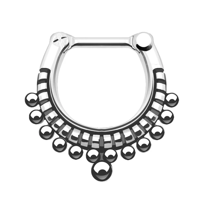 

Multi Small Steel Ball Surgical Steel Septum Ring Captive Bead Nose Ring For Women Segment Seamless Horseshoe Septum Nose Ring