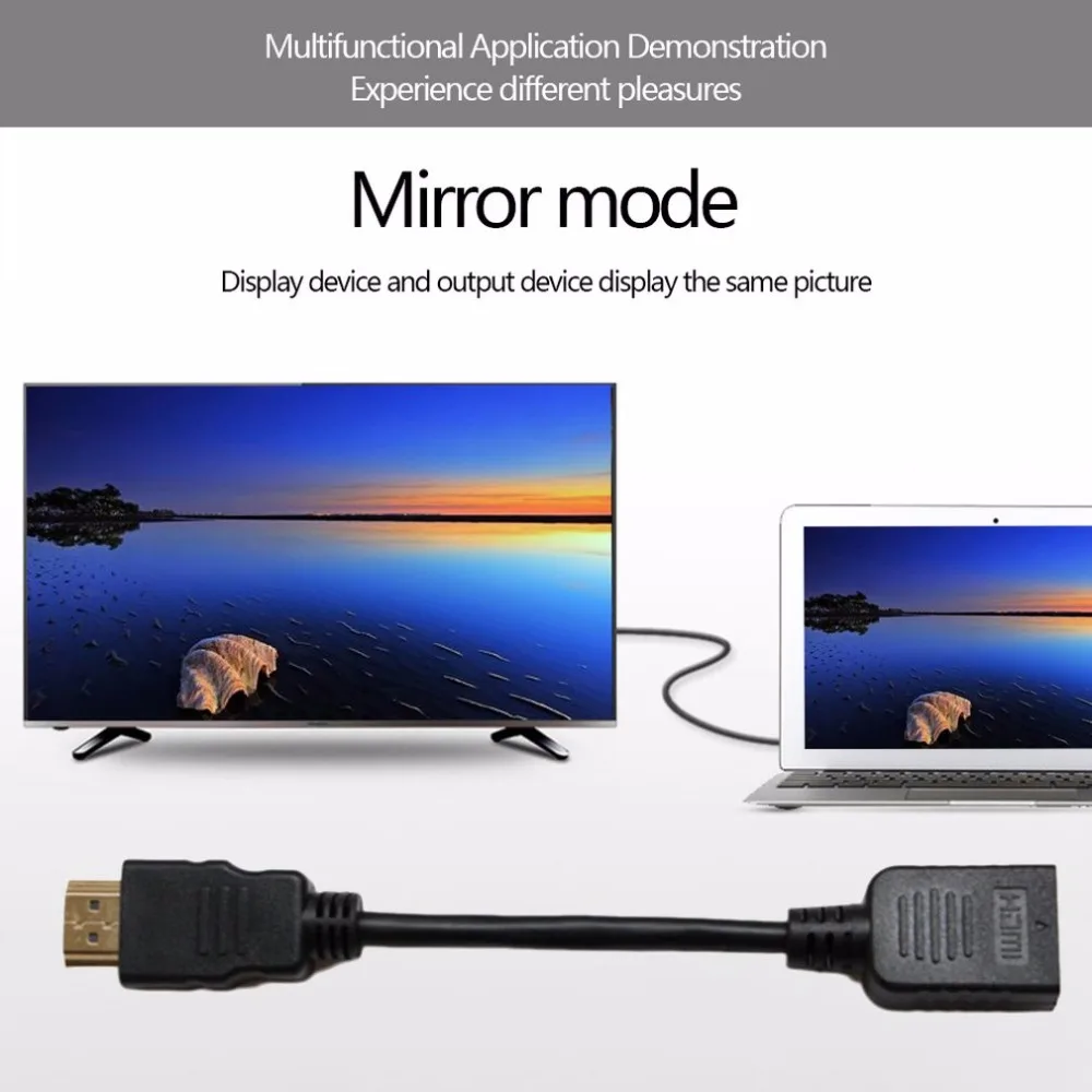 -HDMI-male к женскому удлинитель Кабель HDMI HD мужского и женского пола кабеля 15 см |