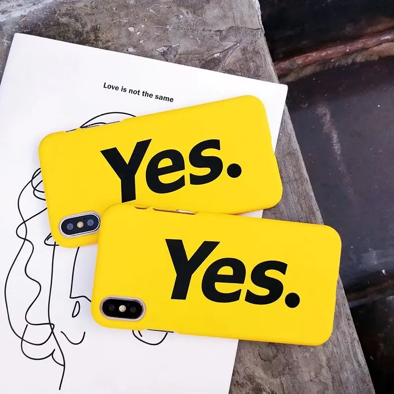 Чехол для телефона Boucho YES с буквенным принтом iphone X модный желтый твердый