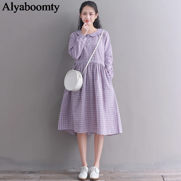 Женское миди платье весна осень милое в клетку женственное с воротником &quotПитер