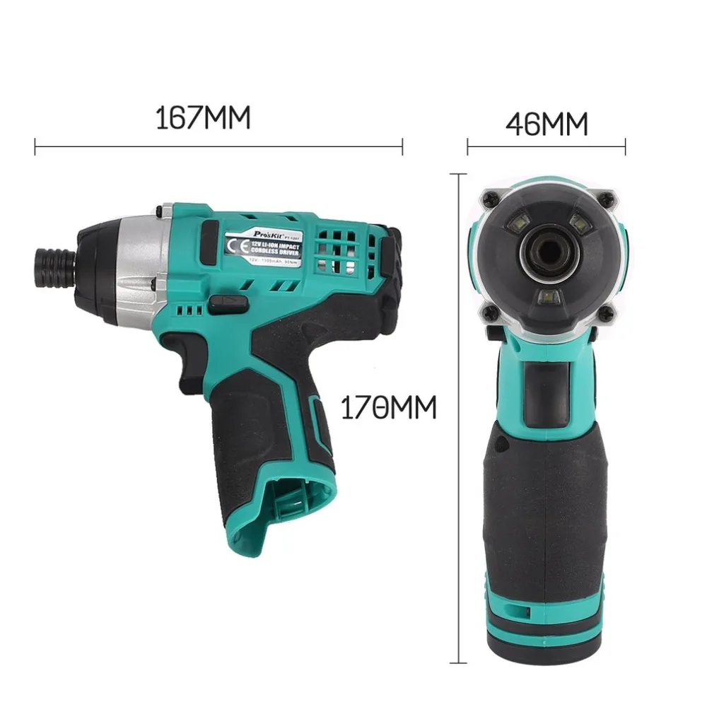 Pro'skit PT-1207G 12 В в литиевых электрические сверла отвёртки комплект беспроводной