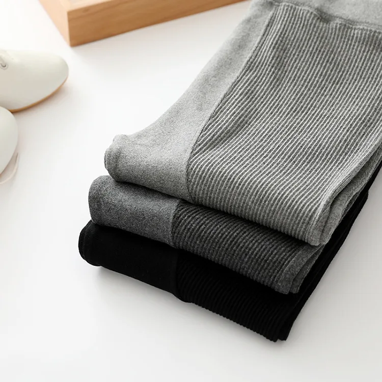 Корейский ребристые женские сапоги из эластичного материала с эластичной