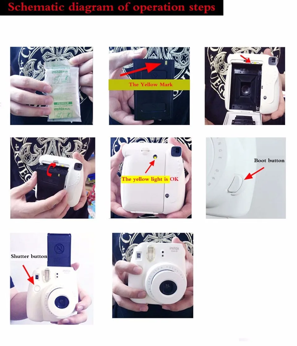 Фотокамера моментальной печати Fujifilm Instax Mini 9 с 40 листами бумаги для мини-пленки наплечный ремень сумка аксессуары комплект