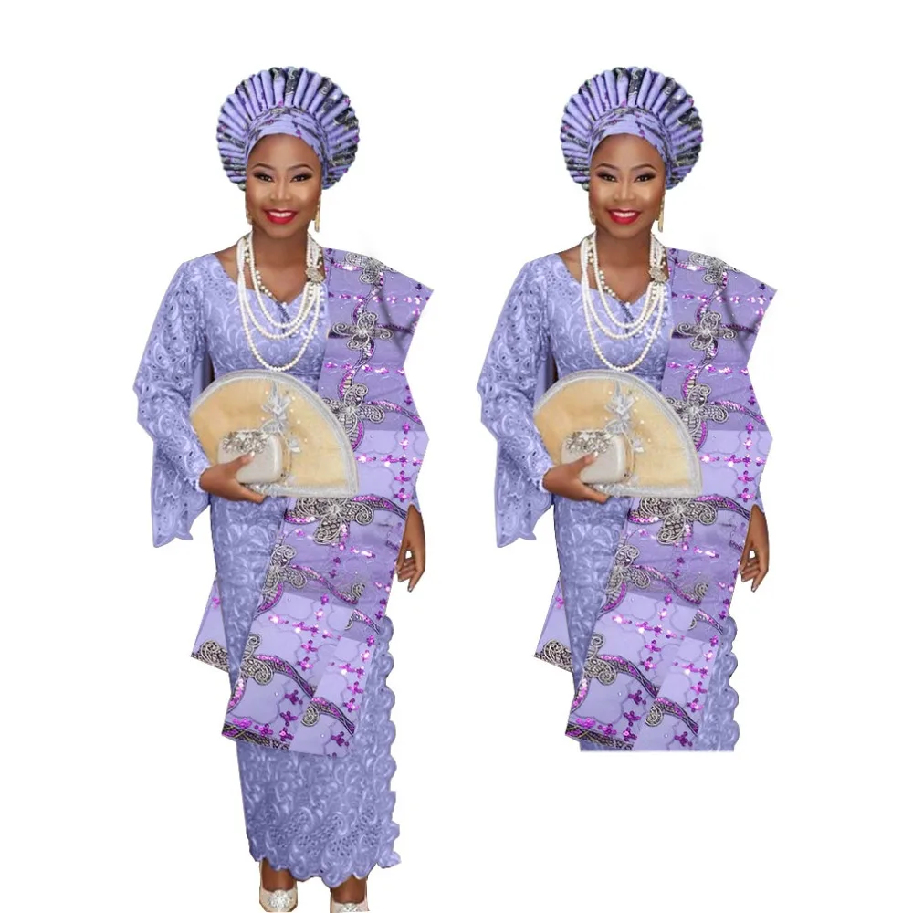 New arrived african headtie scarf auto gele with shoulder together | Hair Ties