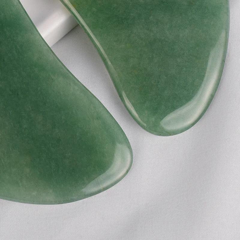 Скребок Gua Sha с коробкой для акупунктуры лица, массажный инструмент, натуральный зеленый авантюрин, скребок для спины и ног, спа-терапия, Нефритовая доска