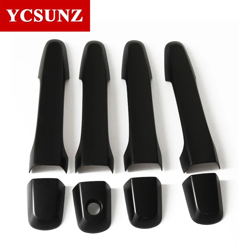 BLACK Для Mitsubishi L200 Triton ручки украшения продукты ABS Хромированная дверная ручка Крышка для Mitsubishi L200 Triton 2006- Ycsunz - Цвет: BLACK
