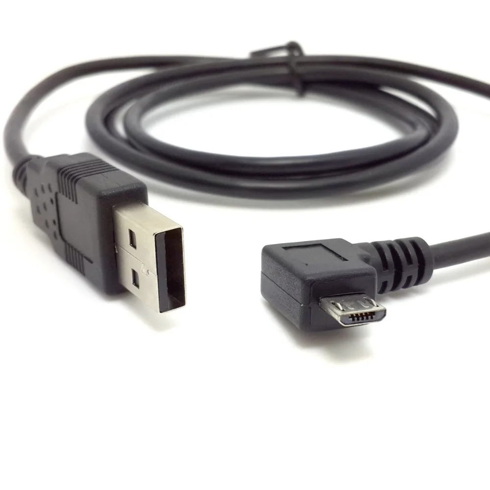 Левый Угловой 90 градусов Micro USB штекер к 2 0 USB2.0 зарядный кабель для передачи данных