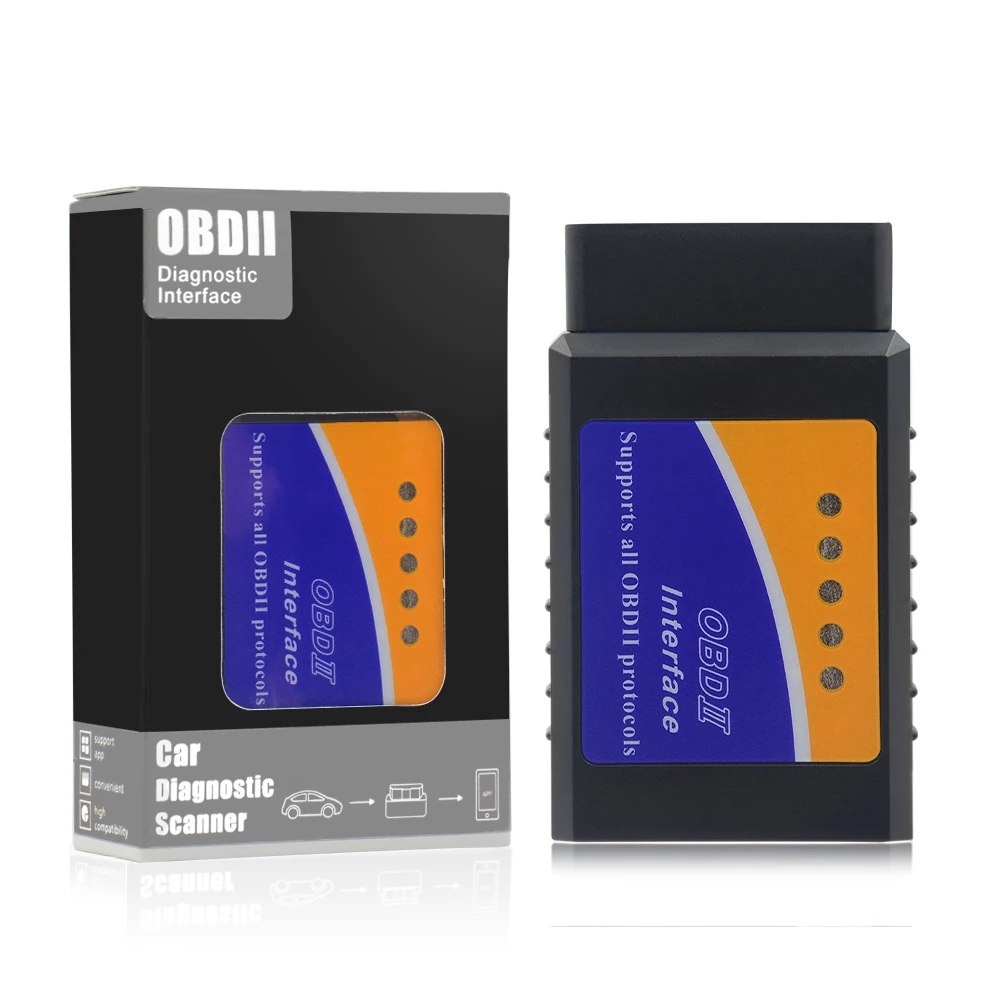Elm327 Bluetooth OBD2 V1.5 Elm 327 V 1 5 OBD 2 Автомобильный диагностический инструмент сканер OBDII
