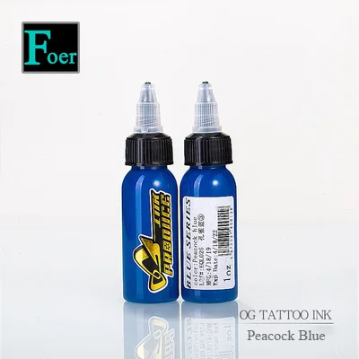 Peacock Blue O.G тату машина набор Перманентный макияж синяя группа динамические чернила микроблейдинг пигмент для татуировки цвет краски 1 унций/30 мл - Цвет: Peacock Blue