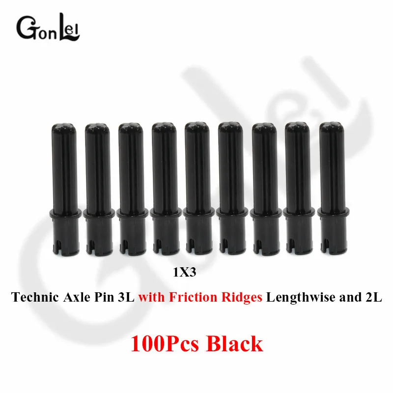 100Pcs No.18651 100 шт./лот, осевой штифт с/из фрикционных хребтов, удлиненные MOC кирпичные блоки, детали, креативные DIY игрушки, совместимые с - Цвет: 100Pcs No.18651