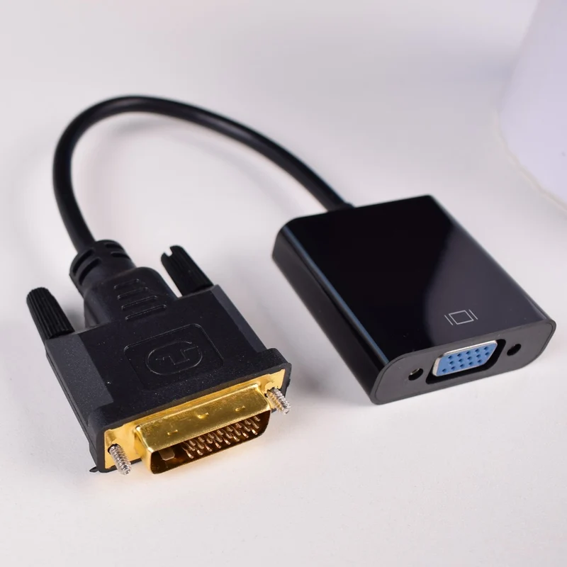 BLACK DVI в VGA конвертер, 1080P DVI-D в VGA кабель, 24+ 1 25 Pin DVI штекер в 15 Pin VGA Женский адаптер - Цвет: BLACK