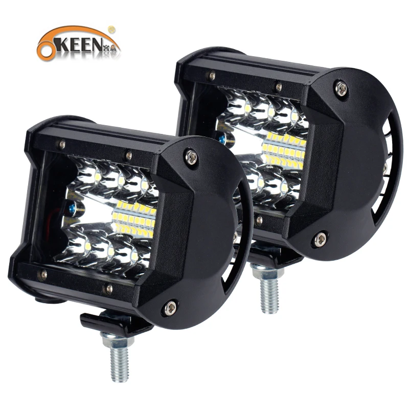 OKEEN 4 inch LED Bar LED Work Light Bar for Driving Offroad Boat Car Tractor Truck 4x4 SUV ATV 12V 24V Rated 60W Actual 15W