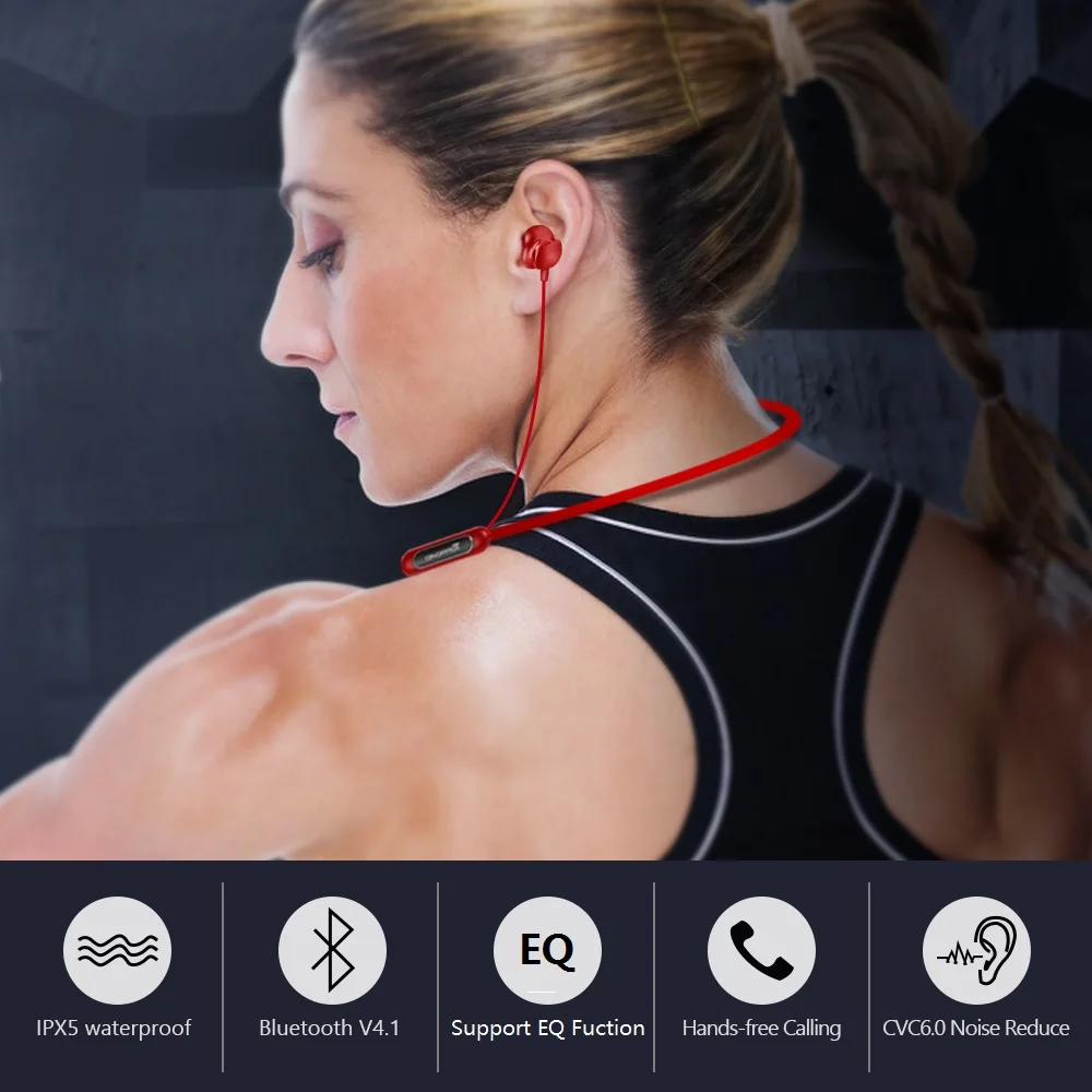 TOPROAD Bluetooth наушники с микрофоном свободные руки спортивные водонепроницаемые