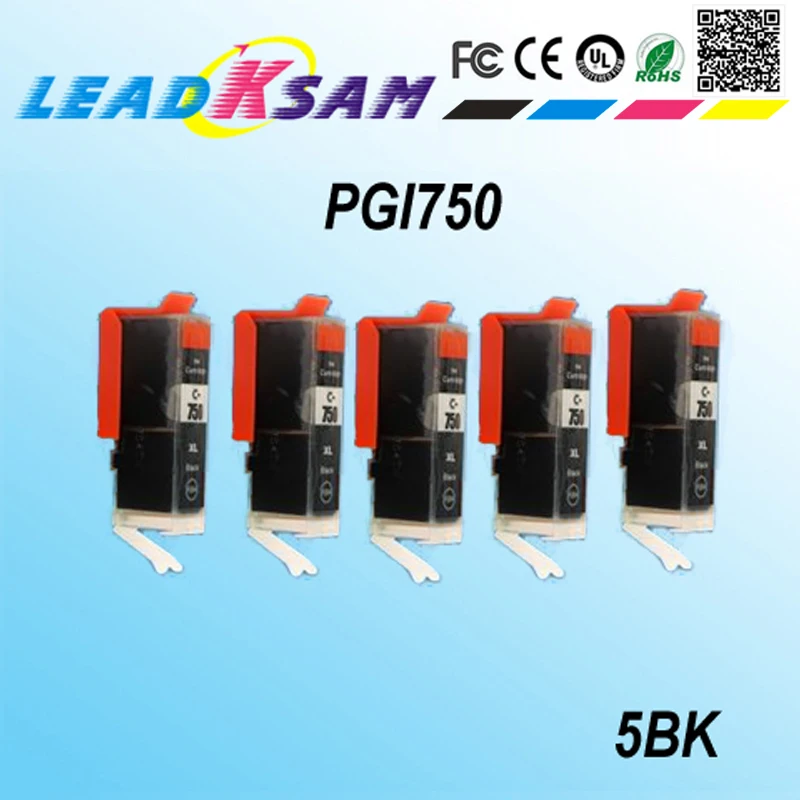 5BK для PGI750 PGI750BK PGI-750 PGI 750 CLI 751 совместимые чернильные картриджи PIXMA MG5470/MG6370/MG6470 |