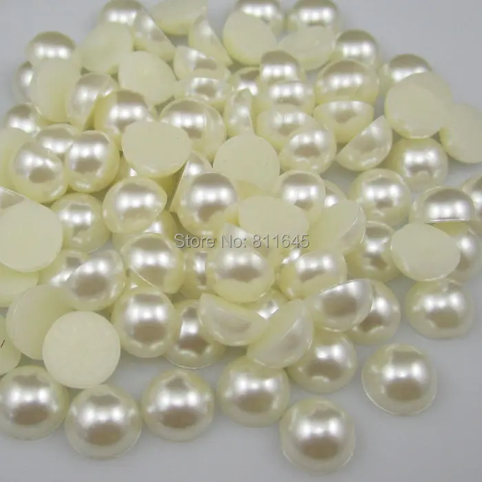

Free shipping 200pcs 16mm Ivory ABS imitation pearl half round flatback pearls Beads