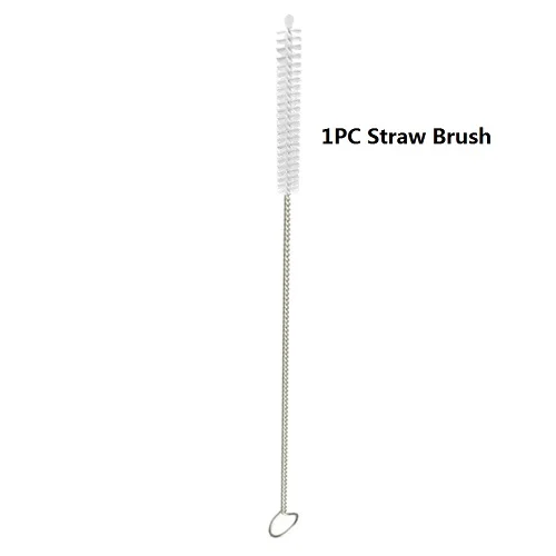 1pc Straw Brush Портативные соломинки для питья из нержавеющей стали, металлические многоразовые трубочки для питья с чистящей щеткой, аксессуары для чайного бара - Цвет: 1pc Straw Brush