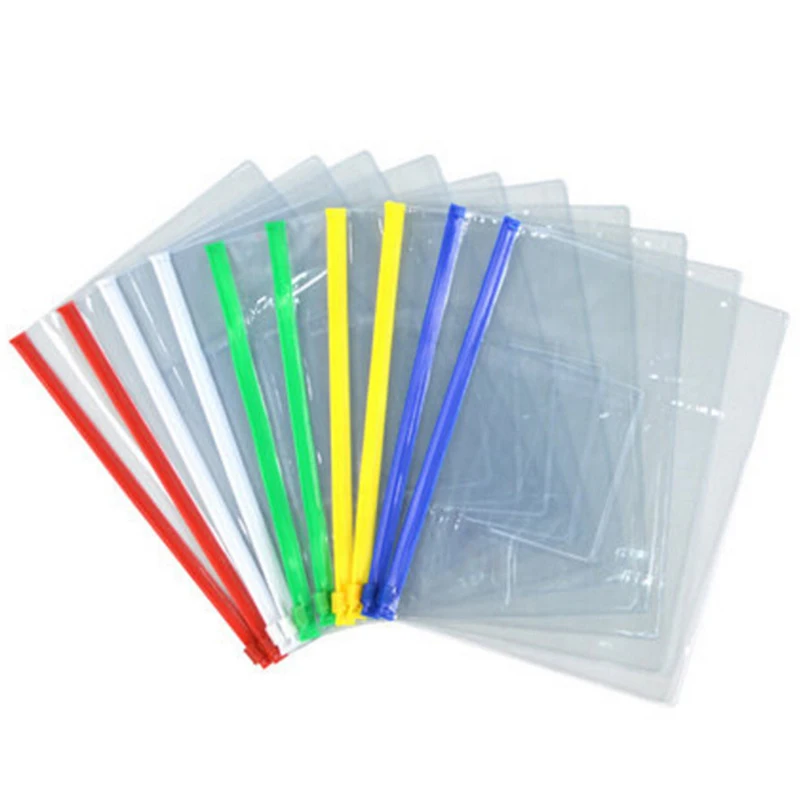 20 pcs File Bag Stationery Clear Plastic Bag Translucent Folder student kids stationery  A4/A5/A6 Size Document Bag File Folder