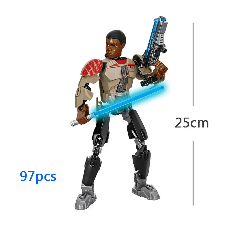Finn No Box Звездные войны последний джедай сборная фигурка Rey Chewbaccad Kylo Rend Fin клон капитан люк строительные блоки Скайуокера игрушка - Цвет: Finn No Box