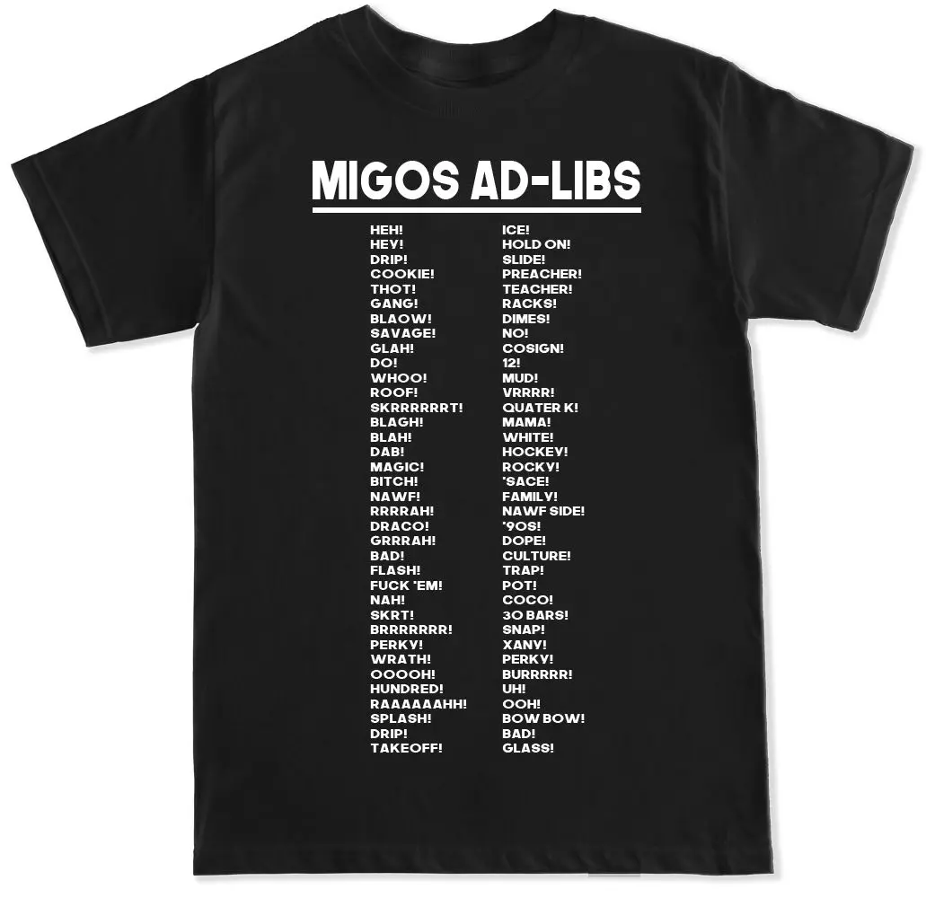 MIGOS AD LIBS CULTURE ATLANTA ATL хип-хоп RAP TRAP DRAKE DJ Lil uzi VERT Футболка Harajuku Топы Мода | Мужская