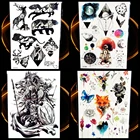 Греческий миф, герой спартанцев, временная татуировка, наклейка, мужской тело, рука, татуировка, рукав, водонепроницаемая поддельная вспышка, мощность, цвет черный