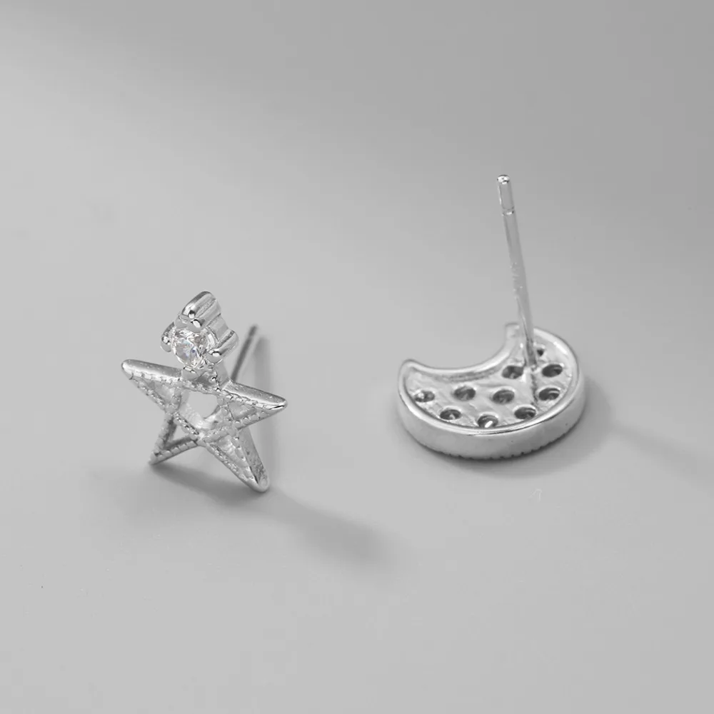 Женские серьги Chereda Винтажные с кристаллами и пентаграммой|925 sterling silver earrings|silver
