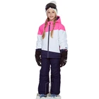 Детские лыжные костюмы для девочек, ветрозащитная куртка и штаны, зимний теплый лыжный костюм, комплект верхней одежды для детей, комплекты зимней одежды для подростков, 2019