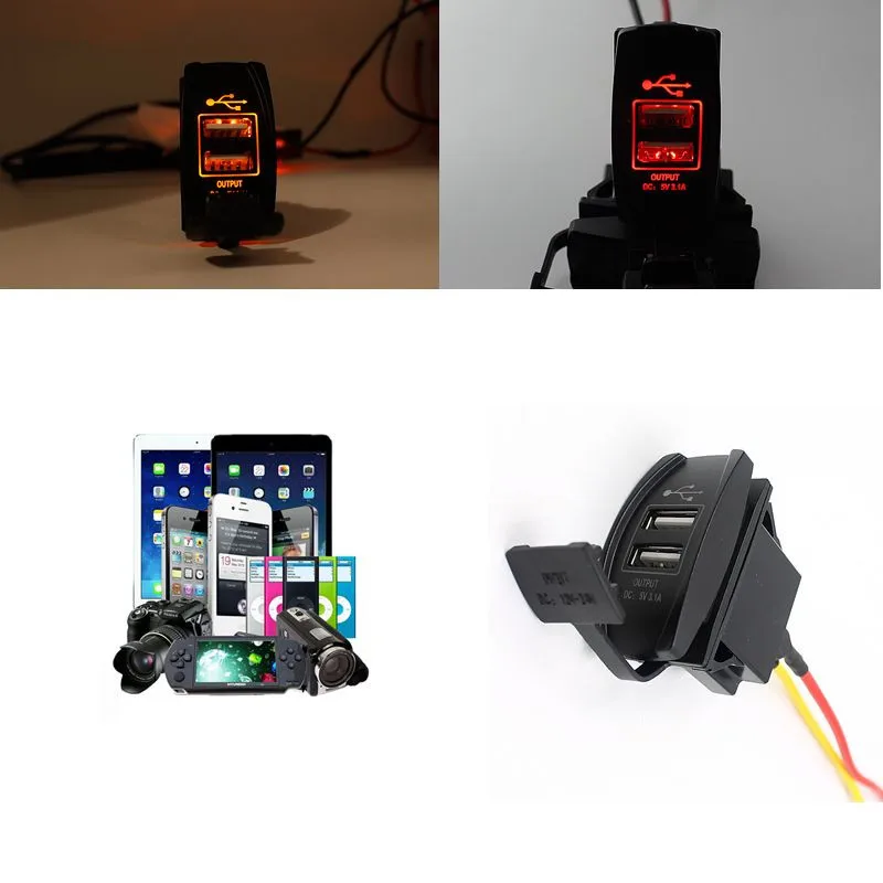 Автомобильное зарядное устройство WUPP с двумя USB-портами 3 1 А 12-24 В постоянного