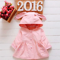 new arrival spring autumn babt coat 2016 long sleeve cartoon hooded baby girls jacketscoats 3 colors for 1 4 years baby outwear