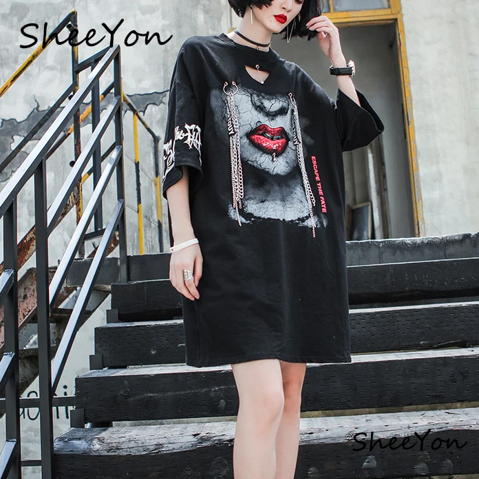 Sheeyon хлопок футболка с принтом женские Круглый воротник коротким рукавом женская