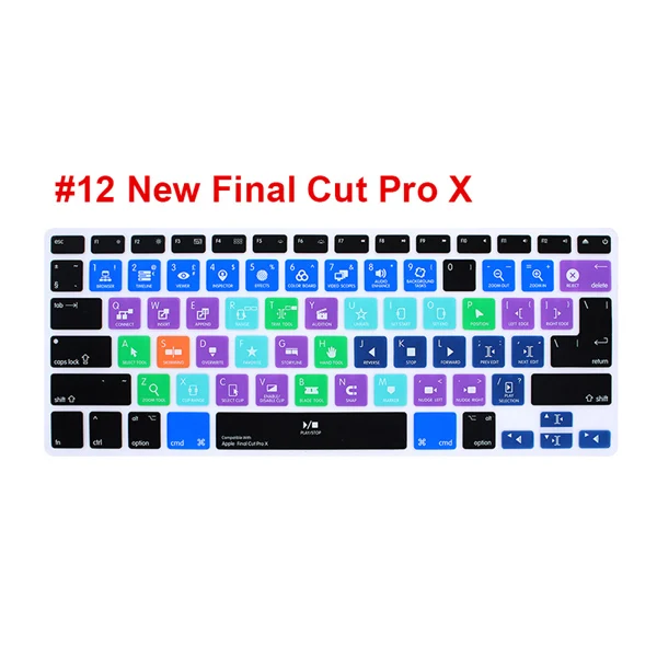 New Final Cut Pro X Ableton Live Logic Pro X Avid Pro инструменты ярлык клавиатуры Обложка кожи для Macbook Pro Air retina 13 15 17 - Цвет: New Final Cut Pro X