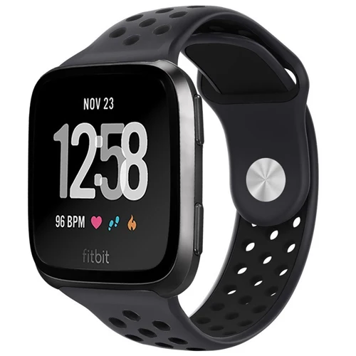 Anthracite Black Для Fitbit Versa Lite ремешок для Fitbit Versa для женщин Мягкий силиконовый спортивный ремешок с вентиляционными отверстиями для Fitbit Versa - Цвет: Anthracite Black