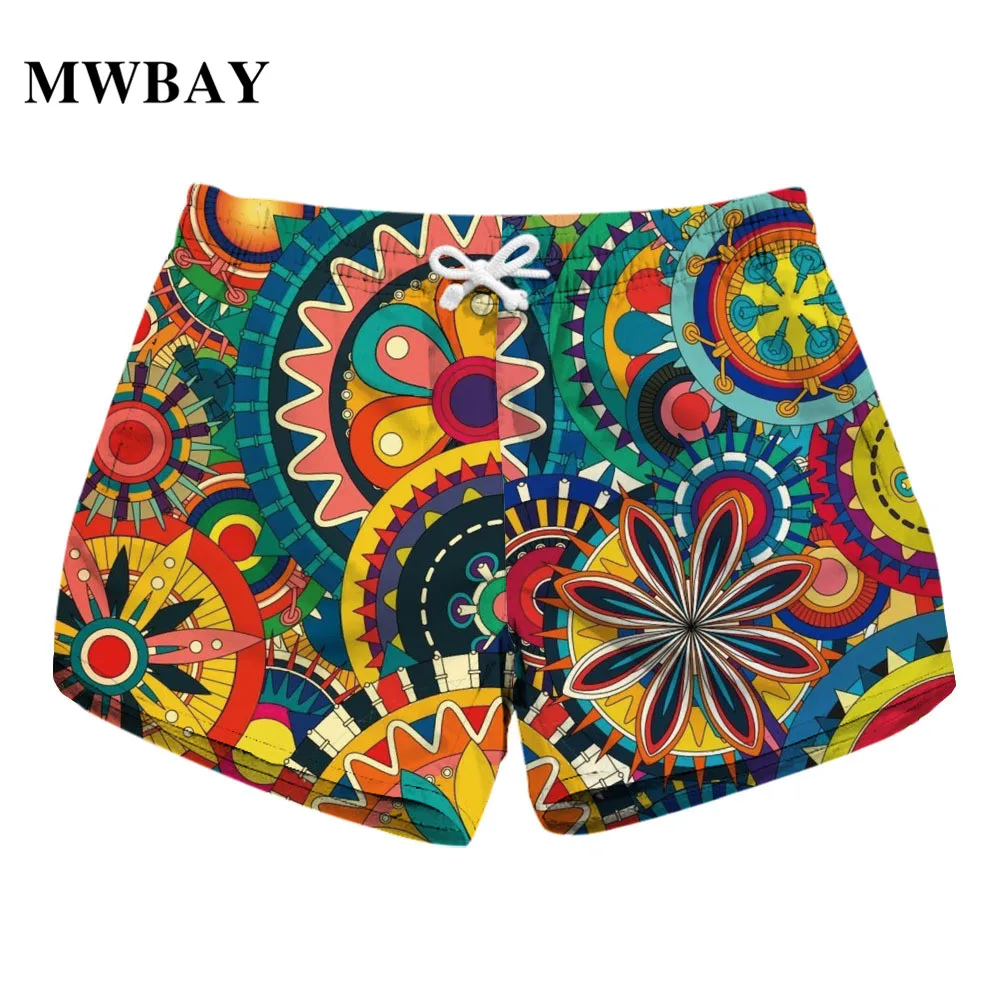 MWBAY женские Lucky узор шорты Лето модный принт Костюмы одежда быстросохнущая