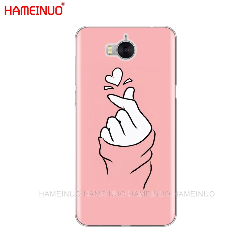 HAMEINUO черно белый чехол для сотового телефона с сердечками Love kpop huawei honor 3C 4X 4C 5C 5X 6 7