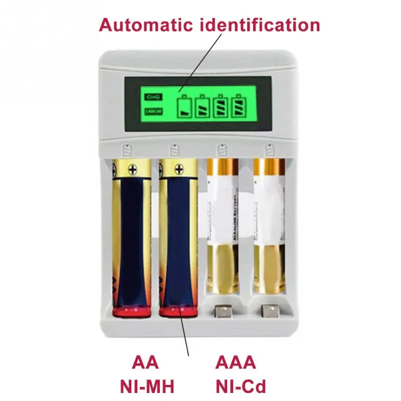 Для AA/AAA NiCd NiMh Зарядное устройство USB Четыре слота Смарт электрические инструменты 4 слота Быстрая зарядка