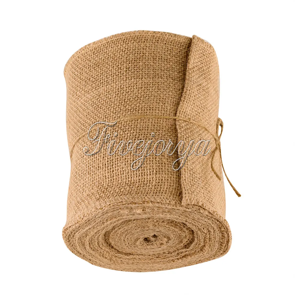 10 м * 15 см Винтаж рулон из джута мешковины кружево настольная дорожка стула для