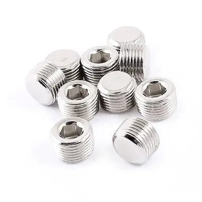 

10 x Air Pneumatic Pipe 1/8PT 1/4PT 3/8PT 1/2PT 3/4PT Male Thread Hex Head Socket Plug Fuel Fitting