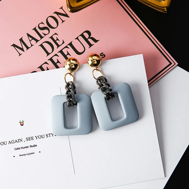 2017 Новый дизайн простые женские Геометрические серьги красочные круглые