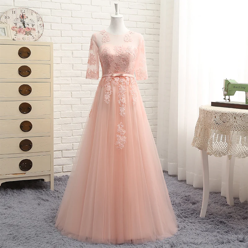 2017 Pink Bridesmaid Dresses V Neck Floor length QD009 Formal Prom Party Dress | Свадьбы и торжества