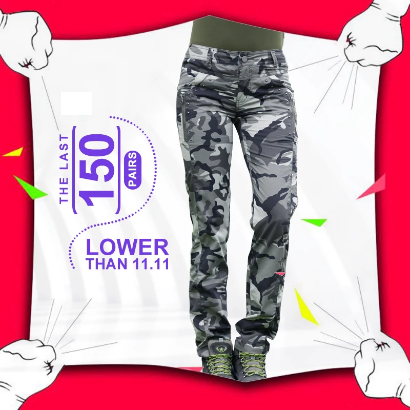 Брюки женские камуфляжные Прямые хлопковые в стиле милитари|pants capri|pants women summerjogger