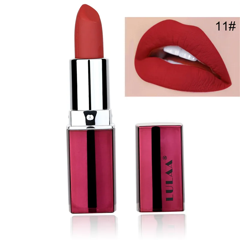 12 цветов матовая губная помада Водонепроницаемая Make Up Batom губная помада Натуральная губная помада телесного красного цвета Макияж матовая стойкая Губная помада Косметика - Цвет: 11
