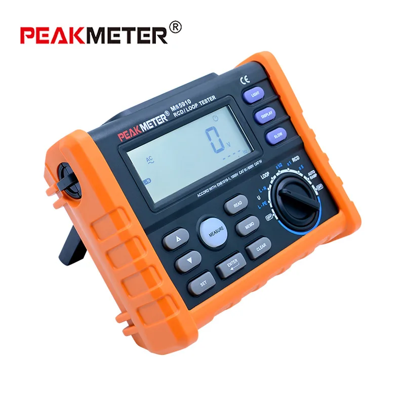 PEAKMETER MS5910 цифровой измеритель сопротивления RCD тестер сопротивления петли мультиметр для GFCI тестирование сопротивления петли