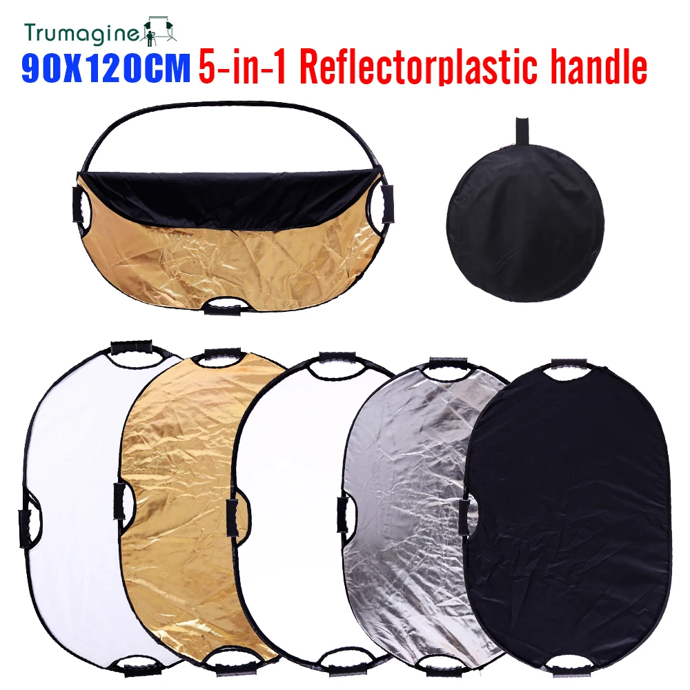 

90x120cm 24x35" 5 in 1 Diffuser Photography light Reflector Photo Reflector Collapsible Portable Photo Reflector Studio Lighting
