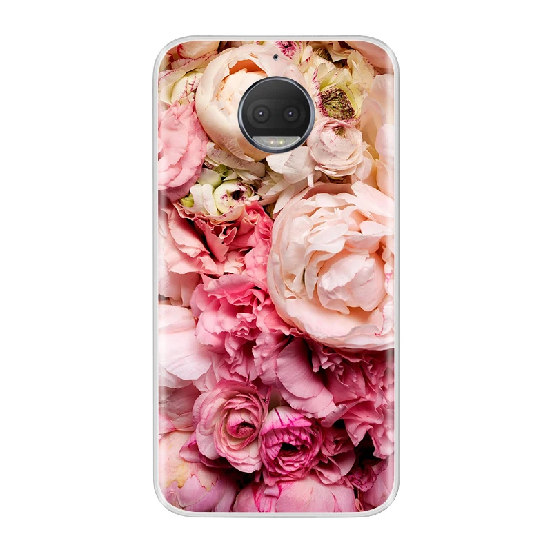 Для Moto G5S чехол, силиконовый мягкий, симпатичный, из ТПУ, с модным цветком, чехол для телефона, для Motorola Moto G5S