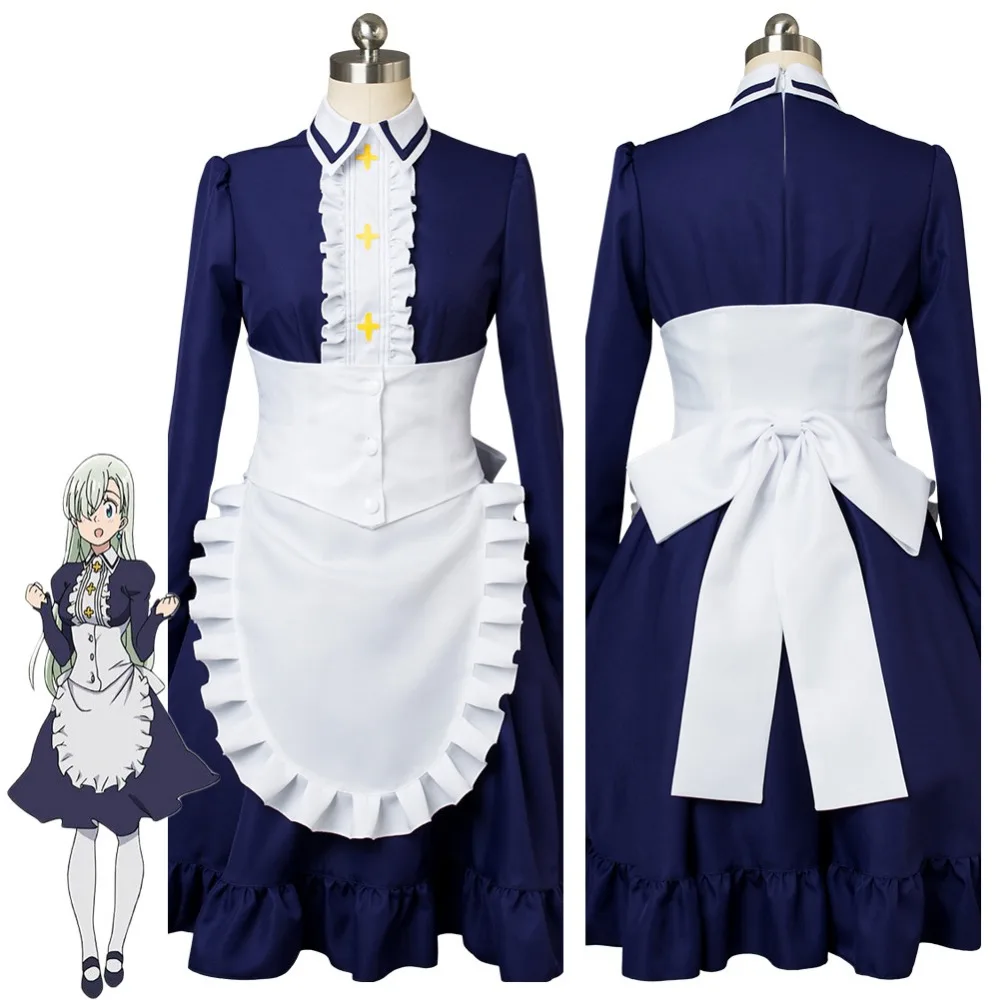 Платье горничной Seven Deadly Sins Nanatsu no Taizai 2 Elizabeth Liones карнавальный костюм|Костюмы из
