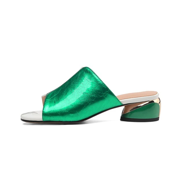 MLJUESE/женские шлепанцы из коровьей кожи летние пляжные сандалии смешанных цветов