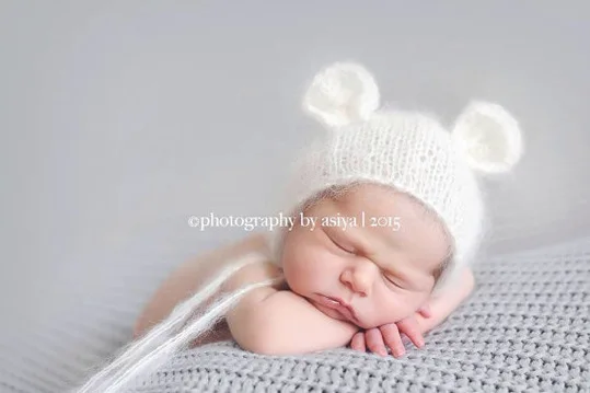 

Free shipping hand-woven baby soft mohair hat photography props lovely boys and girls no eaves beanie